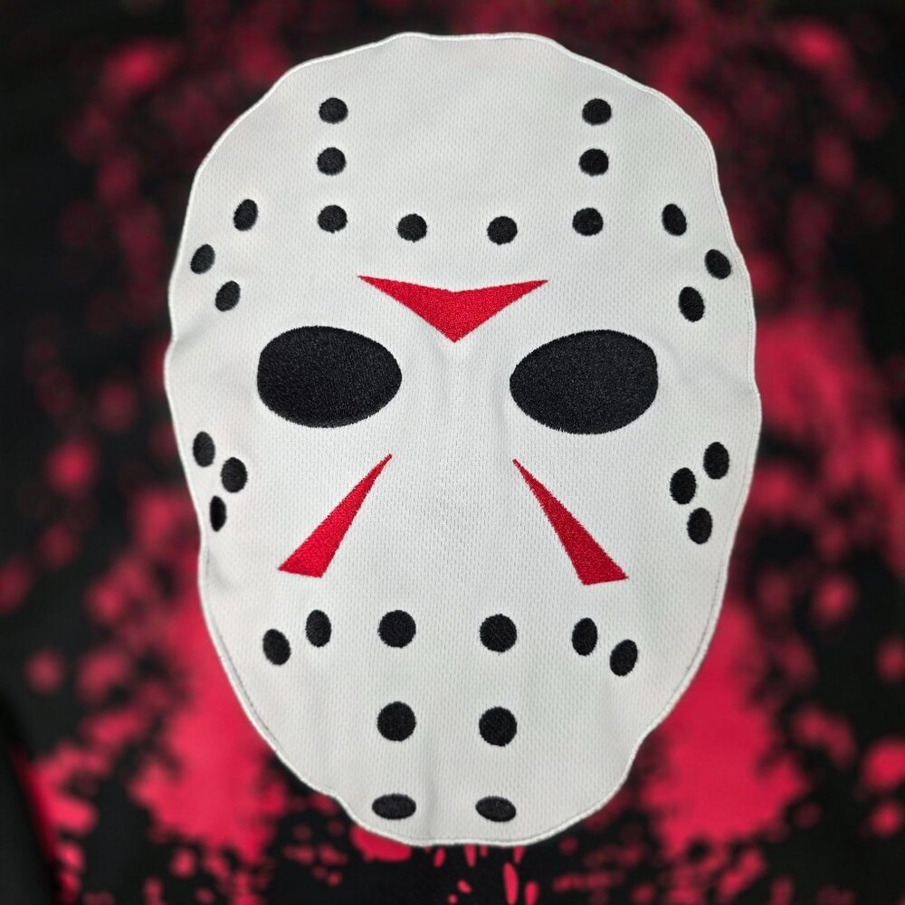 Friday The 13th Voorhees Hockey Style Long Sleeve Shirt XS Black/Red Polyester